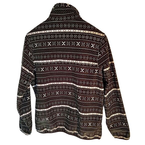 Jachs Cabin Sweaters Jachs Cabin Black White Fleece Pullover Sz Small - Picture 2 of 8